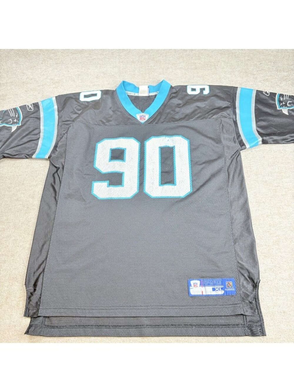 Carolina Panthers Football Jersey XL Black #90 Julius Peppers Vintage On Field